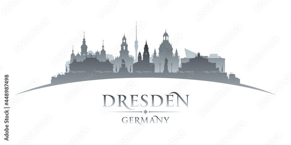 Dresden Germany city silhouette white background