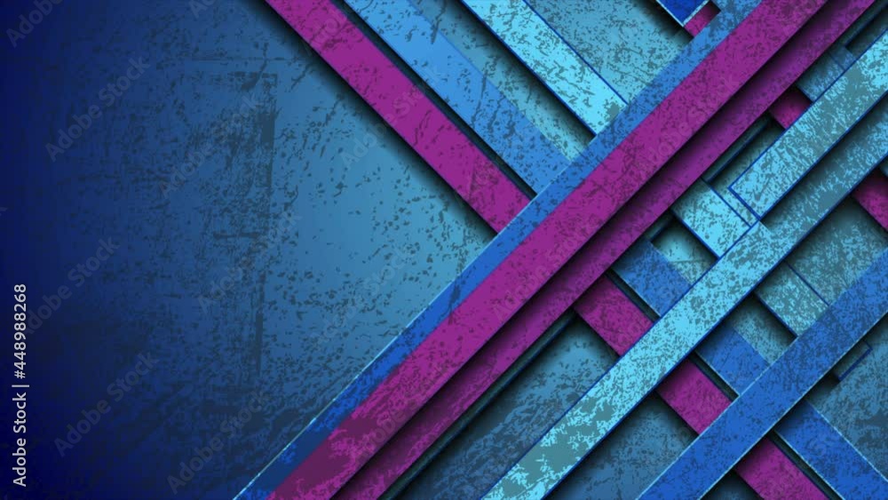 Blue violet stripes grunge tech geometric abstract motion background. Seamless looping. Video animation Ultra HD 4K 3840x2160 Blue violet stripes grunge tech geometric abstract motion background. Seamless looping. Video animation Ultra HD 4K 3840x2160