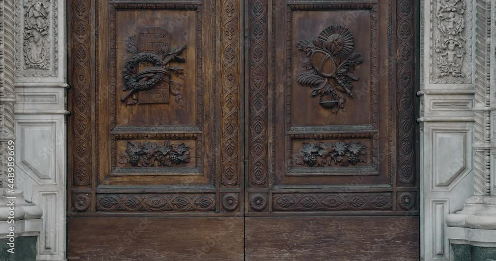 Entrance door at Cathedral of Santa Maria del Fiore Florence Italy Entrance door at Cathedral of Santa Maria del Fiore Florence Italy