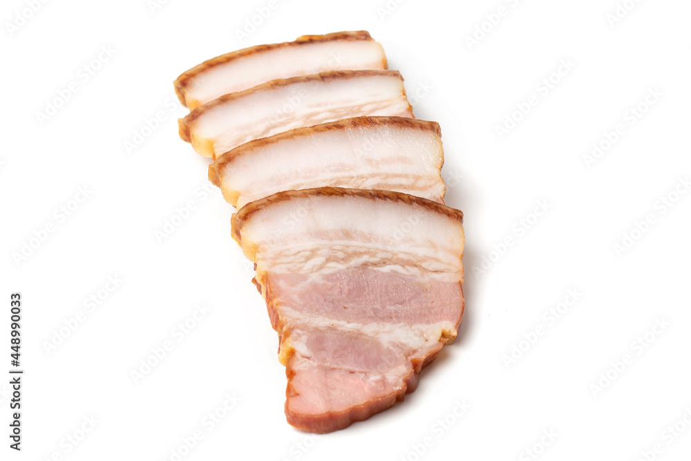Smoked brisket pork loin, isolated on white background. High resolution image. Smoked brisket pork loin, isolated on white background. High resolution image.
