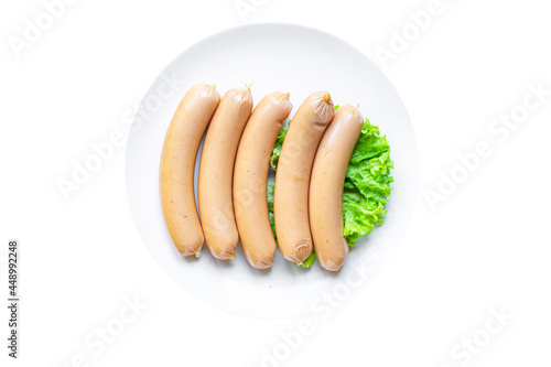 sausage soy vegetable protein tofu or legumes seitan meatless wheat vegetarian or vegan snack on the table healthy meal snack top view copy space for text food background 