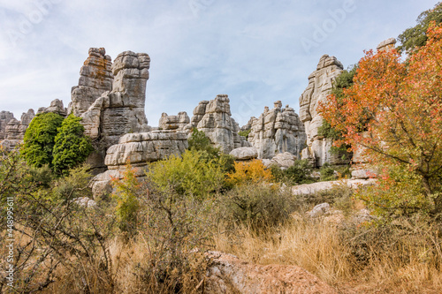 The beautiful rock formations at the Torcal de Antequera nature reserve in Andalucia, Spain