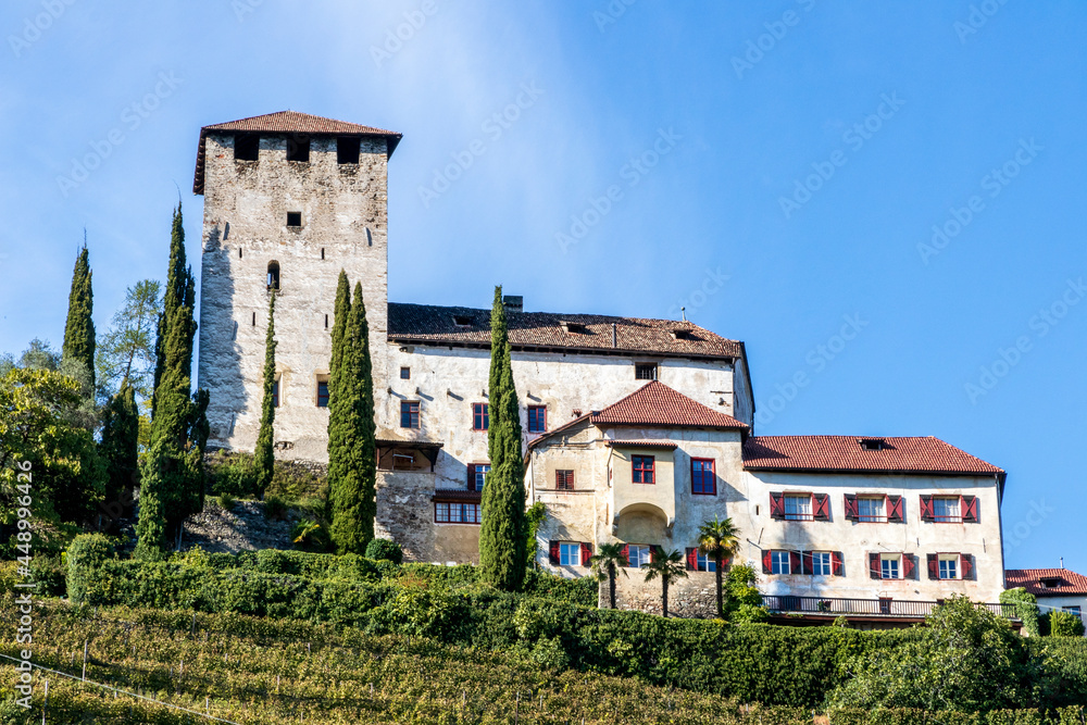 Merano Italy. 10-08-2020. Old castle in mountain at Merano Italy