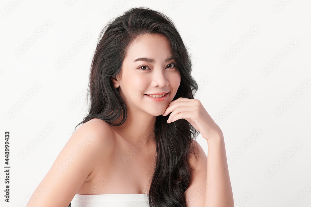 Beautiful young asian woman with clean fresh skin on white background, Face care, Facial treatment, Cosmetology, beauty and spa, Asian women portrait. Beautiful young asian woman with clean fresh skin on white background, Face care, Facial treatment, Cosmetology, beauty and spa, Asian women portrait.