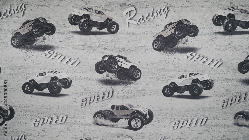 set of racing cars