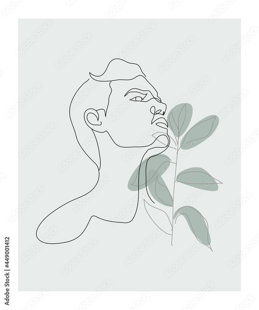 Human and plant modern interior poster 