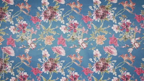 seamless pattern with flowers on fabric