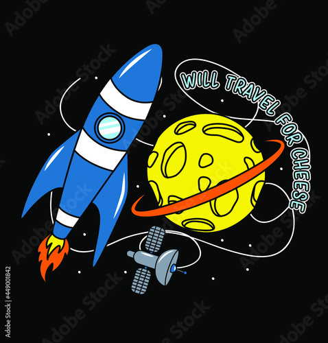 COHETE ESPACIAL VIAJE A PLANETA QUESO