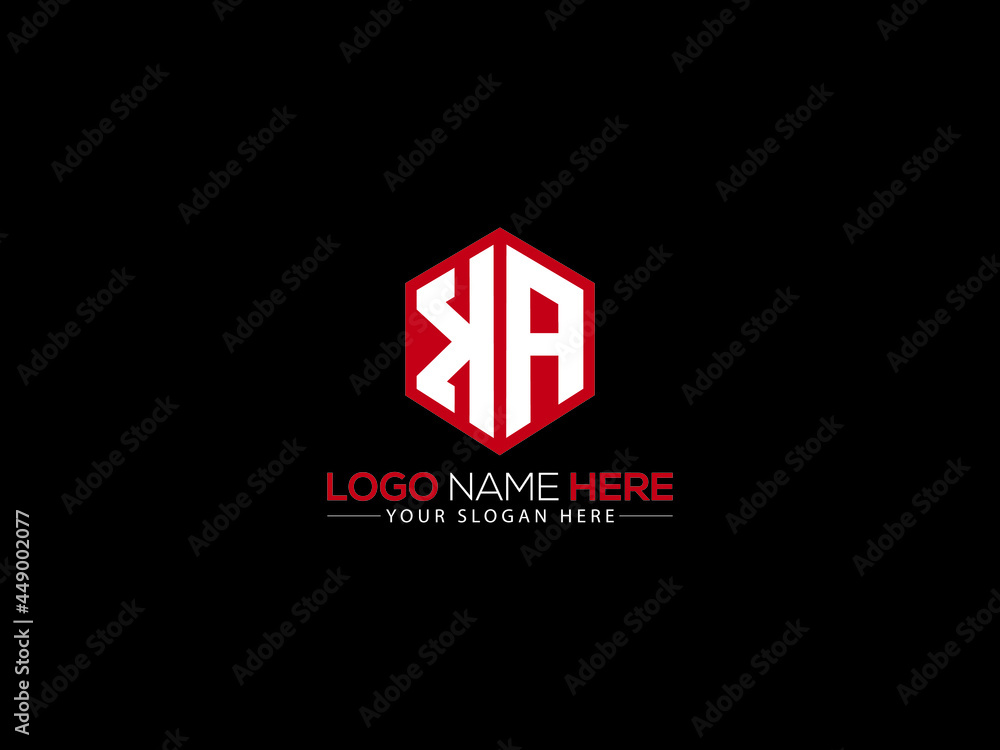 KA Letter Logo, creative ka logo sticker vector for business - obrazy, fototapety, plakaty 