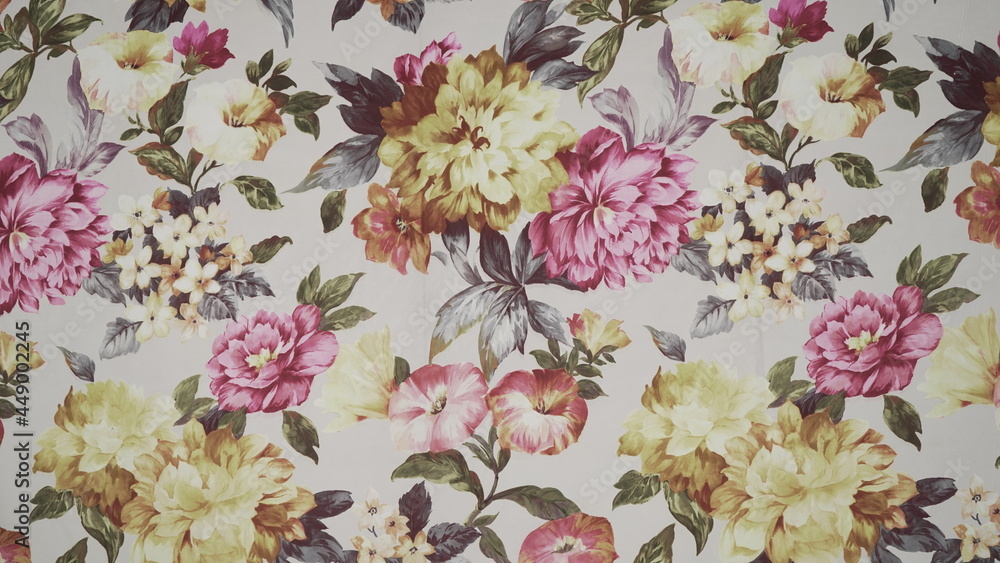  pattern with flowers on fabric