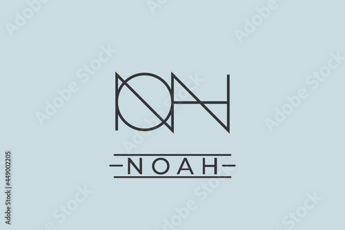 monoline signature logo design name noah. usable logo design for private logo, business name card web icon, social media icon