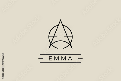 monoline signature logo design name emma. usable logo design for private logo, business name card web icon, social media icon