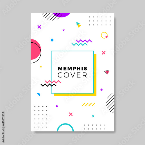 Cover design with memphis style. Vector illustration.