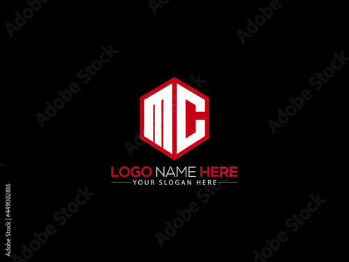 MC Letter Logo, creative mc logo sticker vector for business