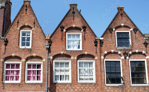 Netherlands. Dutch old houses in the historical town Maassluis