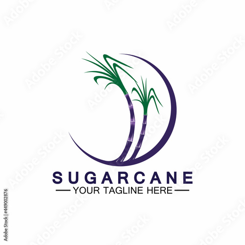 Sugar cane logo icon symbol vector illustration design template