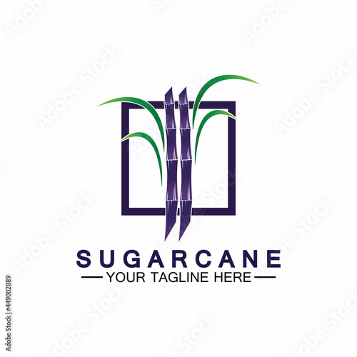 Sugar cane logo icon symbol vector illustration design template