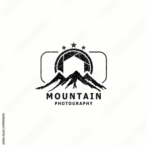 Mountain landscapes and camera lenses, for outdoor activities or logo photography