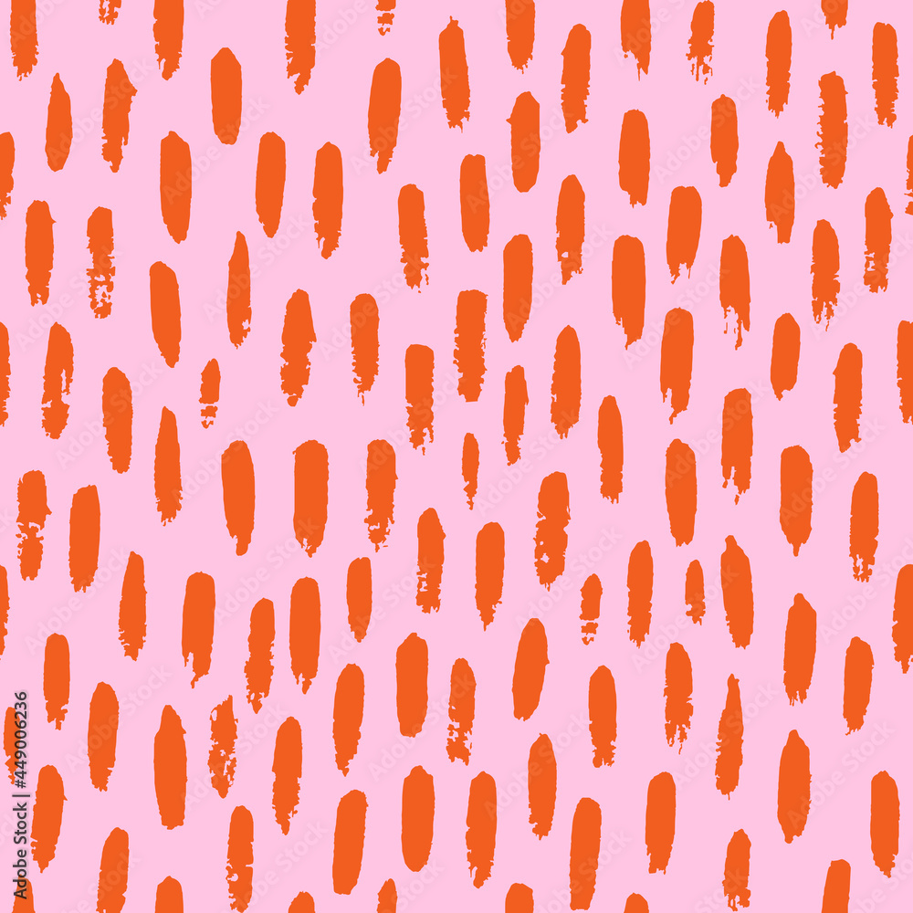 Vector seamless pattern with short brush strokes. Hand painted stylish texture for fabric, wallpaper, wrapping.