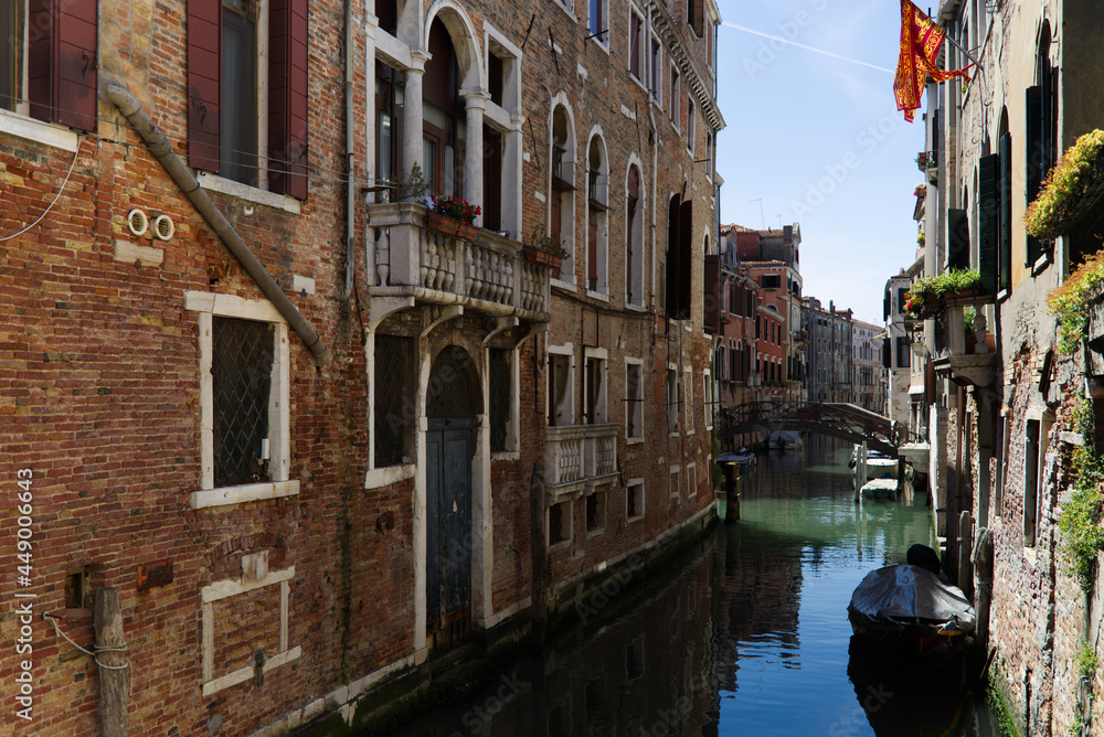 One of the many beautiful canals of Venice, Italy