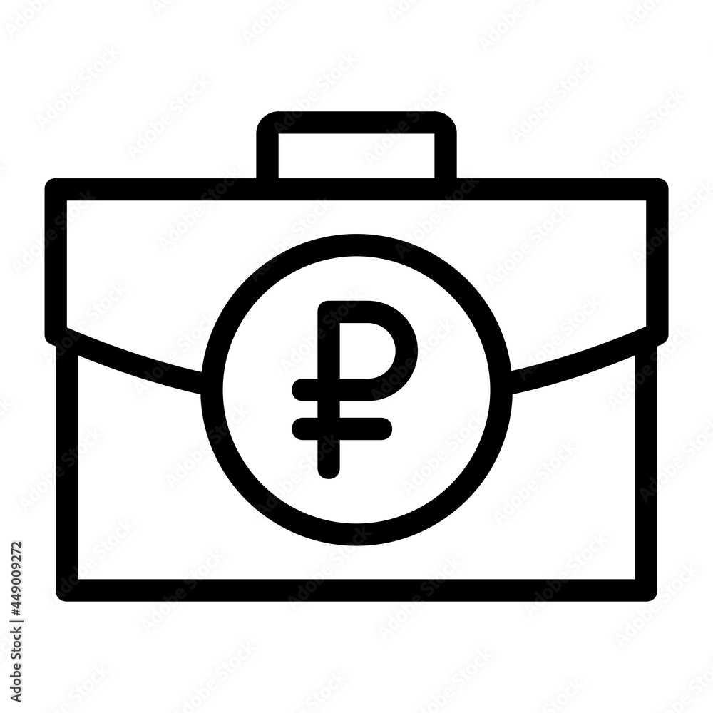 Suitcase with Russian Ruble Icon Suitcase with Russian Ruble Icon