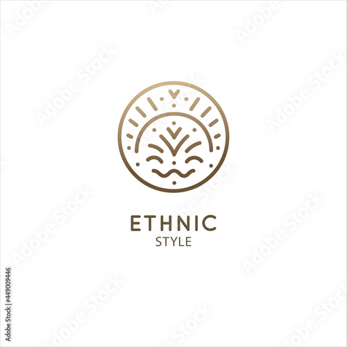 Vector logo of geometric elements template. Squire sacred symbol. Outline icon of abstract shapes
