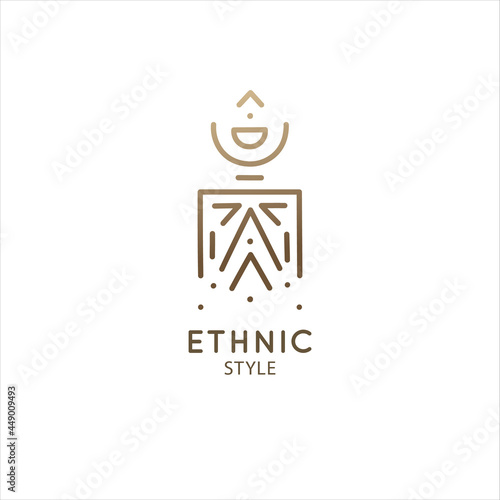 Vector logo of geometric elements template. Squire sacred symbol. Outline icon of abstract shapes