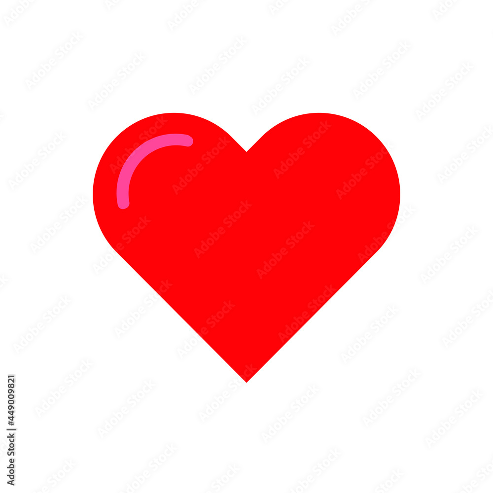 Red heart isolated on white. Red heart vector illustration