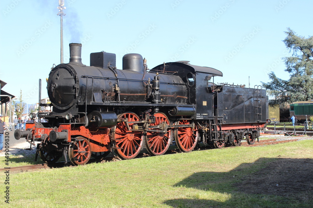 old steam locomotive in Pistoia's historic lovomotive depot