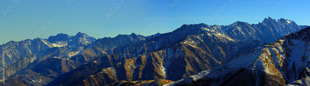 Caucasus, Ossetia. Darial gorge. Mountains east of the valley.