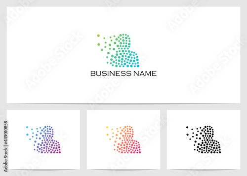 Person Made From Dots Disinetgrated Logo Design