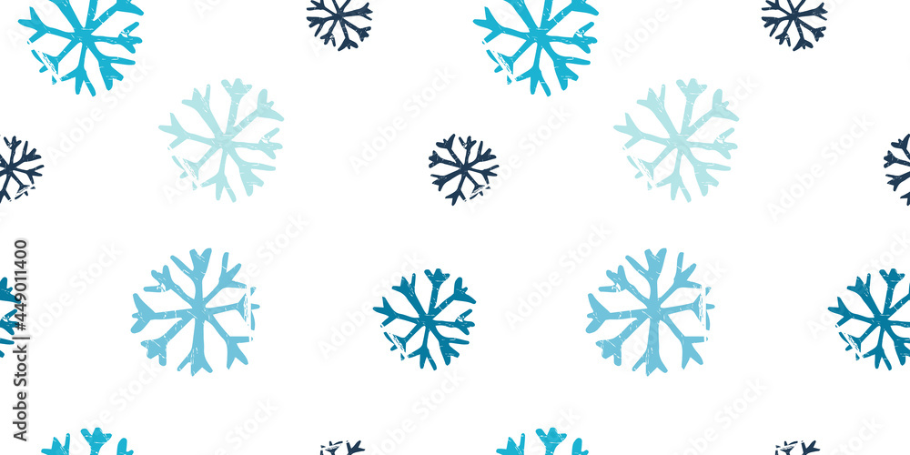 seamless New Year's winter pattern with snowflakes in harmonious colors