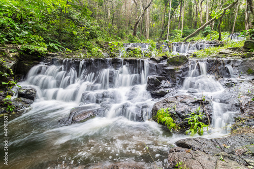 Waterfall in Namtok Samlan National Park. Beautiful nature  Thailand.