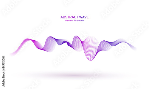Wave colorful element. Abstract background. Digital technology equalizer. Sound wave pattern. Pulse. Particles equalizer sound wave big data design. Dynamic light flow. Vector illustration.