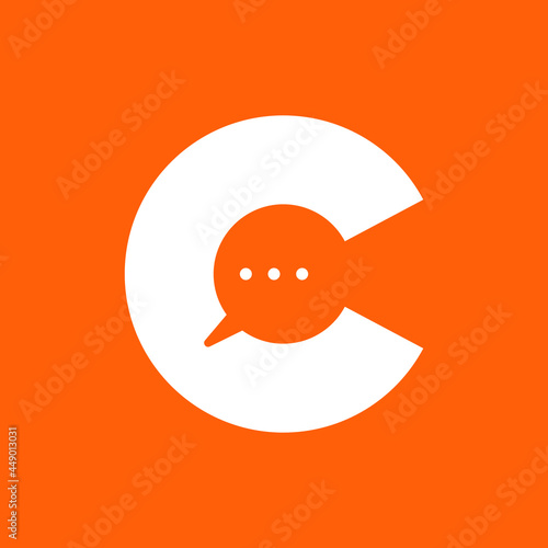letter C for chat logo