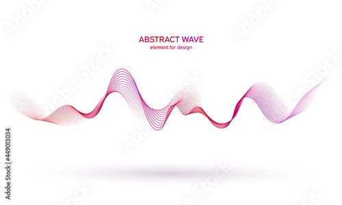 Wave colorful element. Abstract background. Digital technology equalizer. Sound wave pattern. Pulse. Particles equalizer sound wave big data design. Dynamic light flow. Vector illustration.