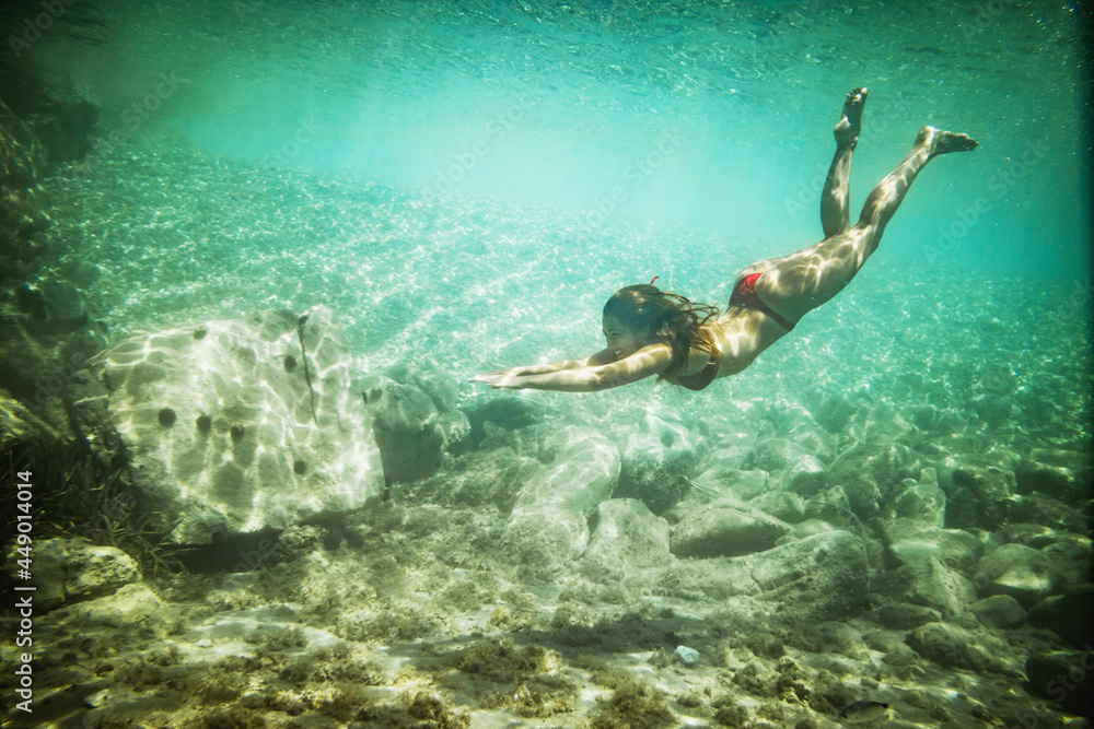 Woman Enjoying Deep Waters