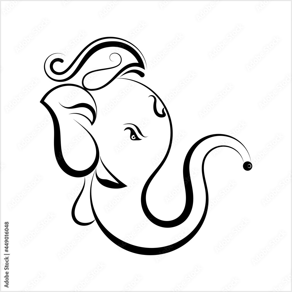 Ganesha The Lord Of Wisdom Calligraphic Style Ganesha The Lord Of Wisdom Calligraphic Style