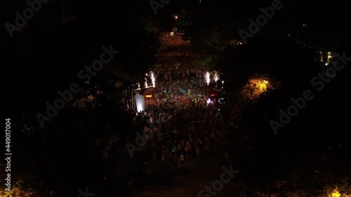 Aerial view of thousand of runners started the marathon in front of Saigon Zoo in Ho Chi Minh city in November 2018