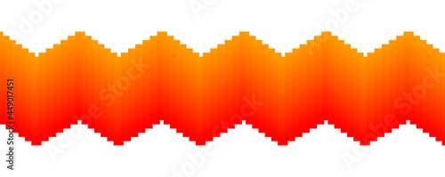 Isolated geometric graphic element of zig zag stripe made of small rhombus as pixels
