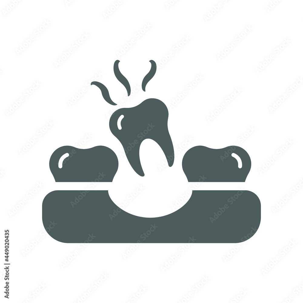 Dental loose, medical icon. Gray vector graphics. Dental loose, medical icon. Gray vector graphics.