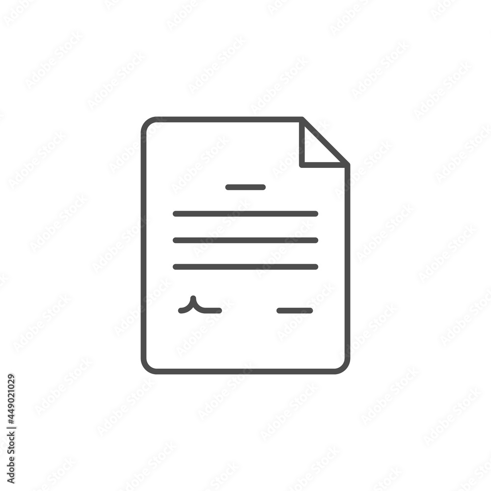 Document or contract line outline icon Document or contract line outline icon