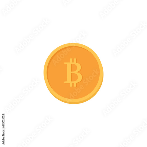 Bitcoin coin. Virtual money. Vector graphics