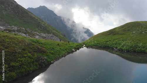 landscape with lake and mountains