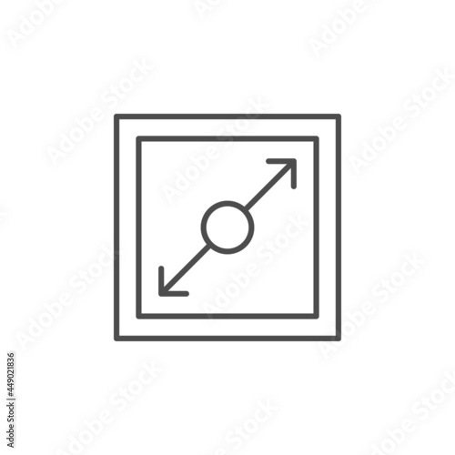 Area measurement line outline icon