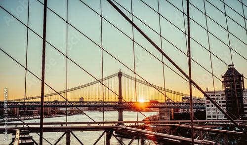 bridge at sunset beautiful sunrise Manhattan New York sun sky cute cold 