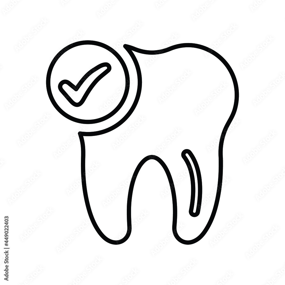 Healthy teeth outline icon. Line art vector. Healthy teeth outline icon. Line art vector.