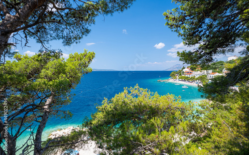 amazing view on adriatic sea on Makarska riviera coast in Bratus in Dalmatia in Croatia 