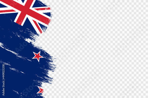 New Zealand flag with brush paint textured isolated  on png or transparent background,Symbol New Zealand,template for banner,advertising ,promote, design,vector,top gold medal winner sport country
