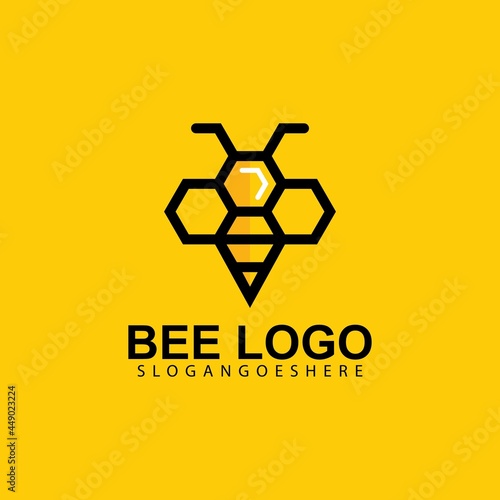 Bee Logo design vector template. Bug Logotype concept creative cute icon